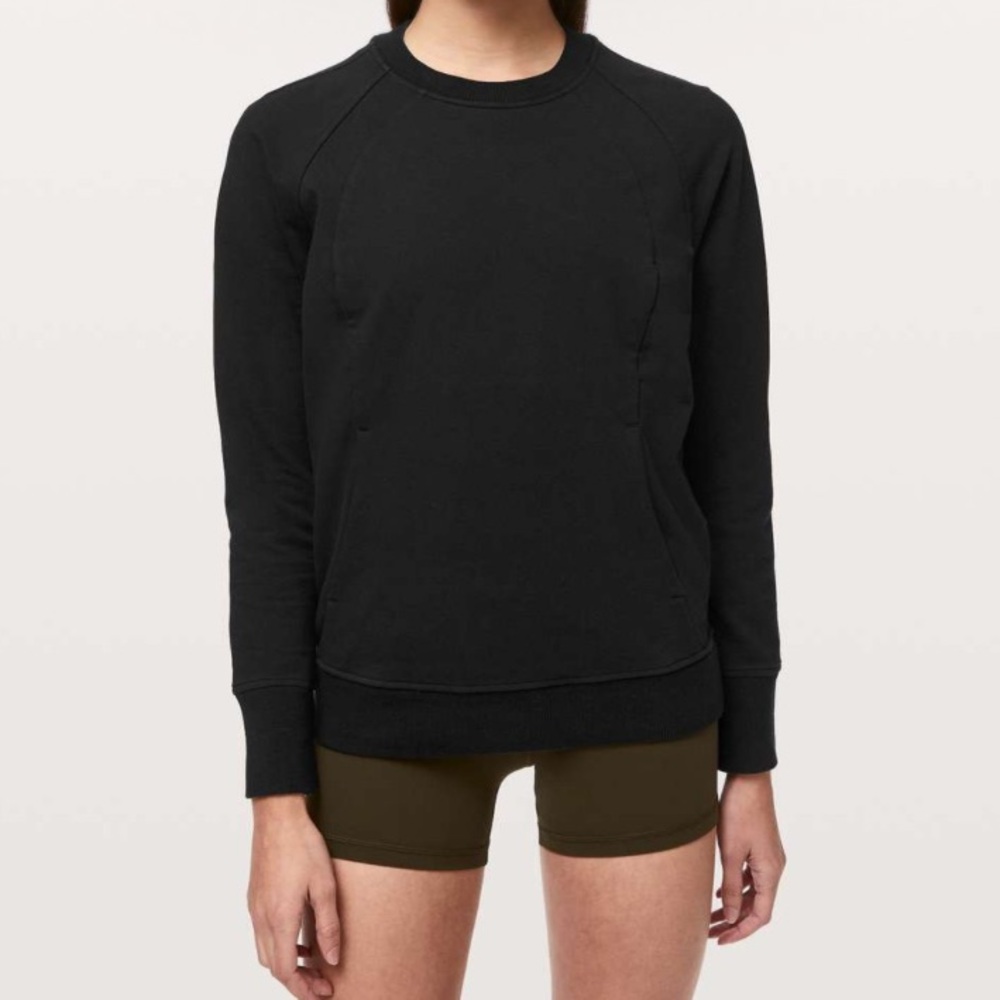 lululemon athletica Black Crew Neck Sweatshirt